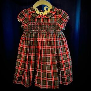 Janie and Jack Red and Green Plaid Formal Dress